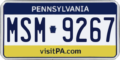 PA license plate MSM9267