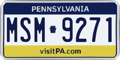 PA license plate MSM9271