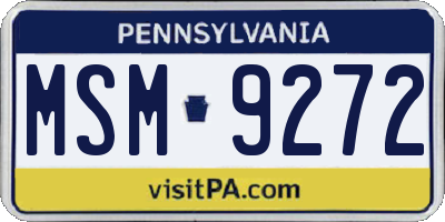PA license plate MSM9272