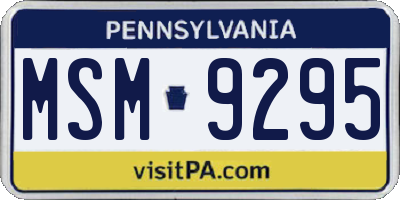 PA license plate MSM9295