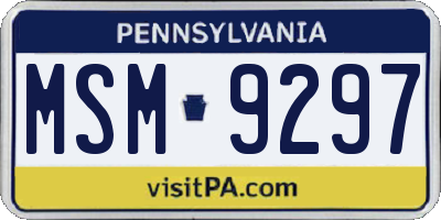 PA license plate MSM9297