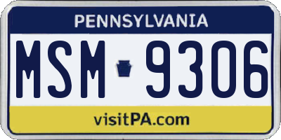 PA license plate MSM9306