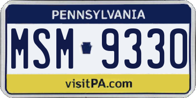 PA license plate MSM9330