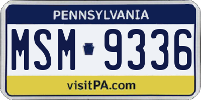 PA license plate MSM9336