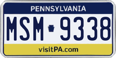 PA license plate MSM9338