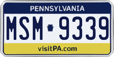 PA license plate MSM9339