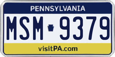PA license plate MSM9379