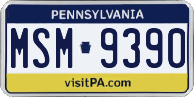 PA license plate MSM9390
