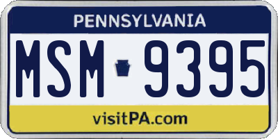 PA license plate MSM9395