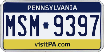 PA license plate MSM9397