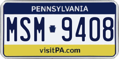 PA license plate MSM9408