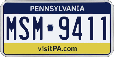 PA license plate MSM9411