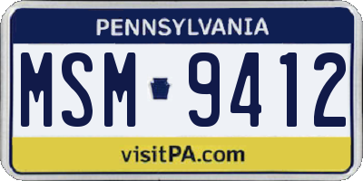 PA license plate MSM9412