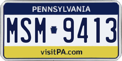 PA license plate MSM9413