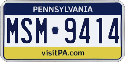 PA license plate MSM9414