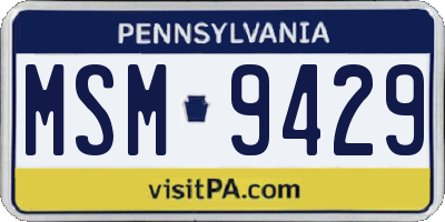 PA license plate MSM9429
