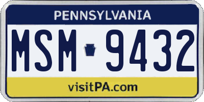 PA license plate MSM9432