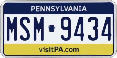 PA license plate MSM9434