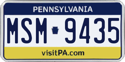 PA license plate MSM9435