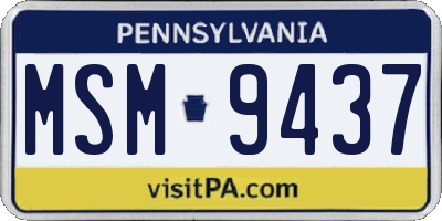PA license plate MSM9437