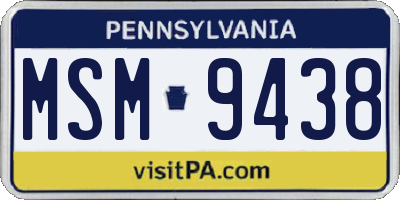 PA license plate MSM9438