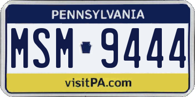 PA license plate MSM9444