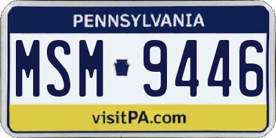 PA license plate MSM9446