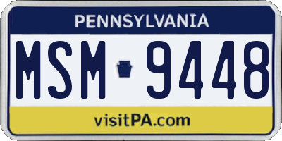 PA license plate MSM9448