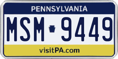 PA license plate MSM9449