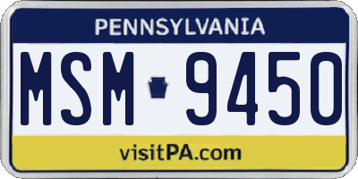 PA license plate MSM9450