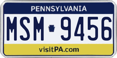 PA license plate MSM9456