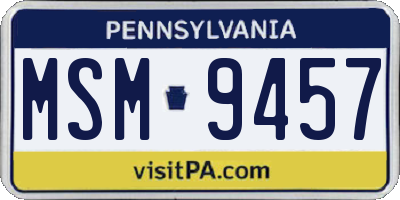 PA license plate MSM9457
