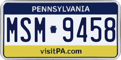 PA license plate MSM9458