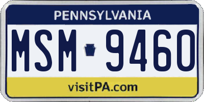 PA license plate MSM9460