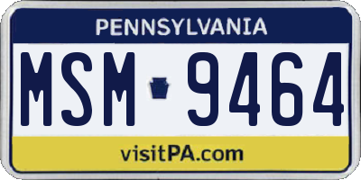 PA license plate MSM9464