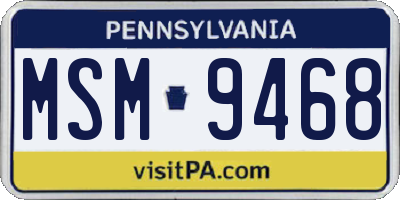PA license plate MSM9468