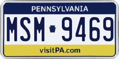 PA license plate MSM9469