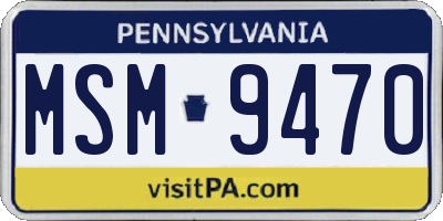 PA license plate MSM9470
