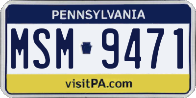 PA license plate MSM9471