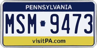 PA license plate MSM9473