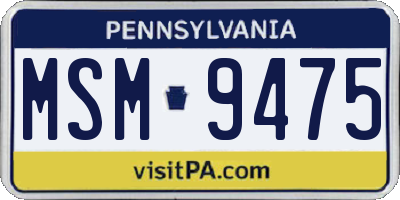 PA license plate MSM9475