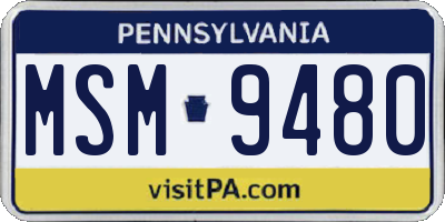 PA license plate MSM9480