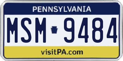 PA license plate MSM9484