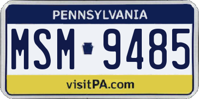 PA license plate MSM9485