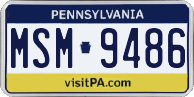 PA license plate MSM9486