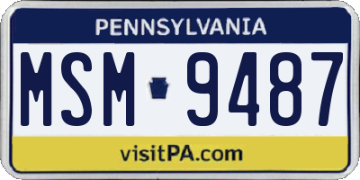 PA license plate MSM9487
