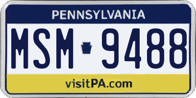 PA license plate MSM9488