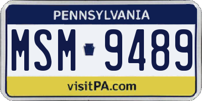 PA license plate MSM9489