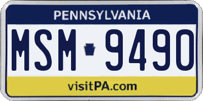 PA license plate MSM9490