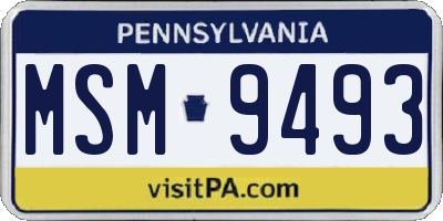 PA license plate MSM9493